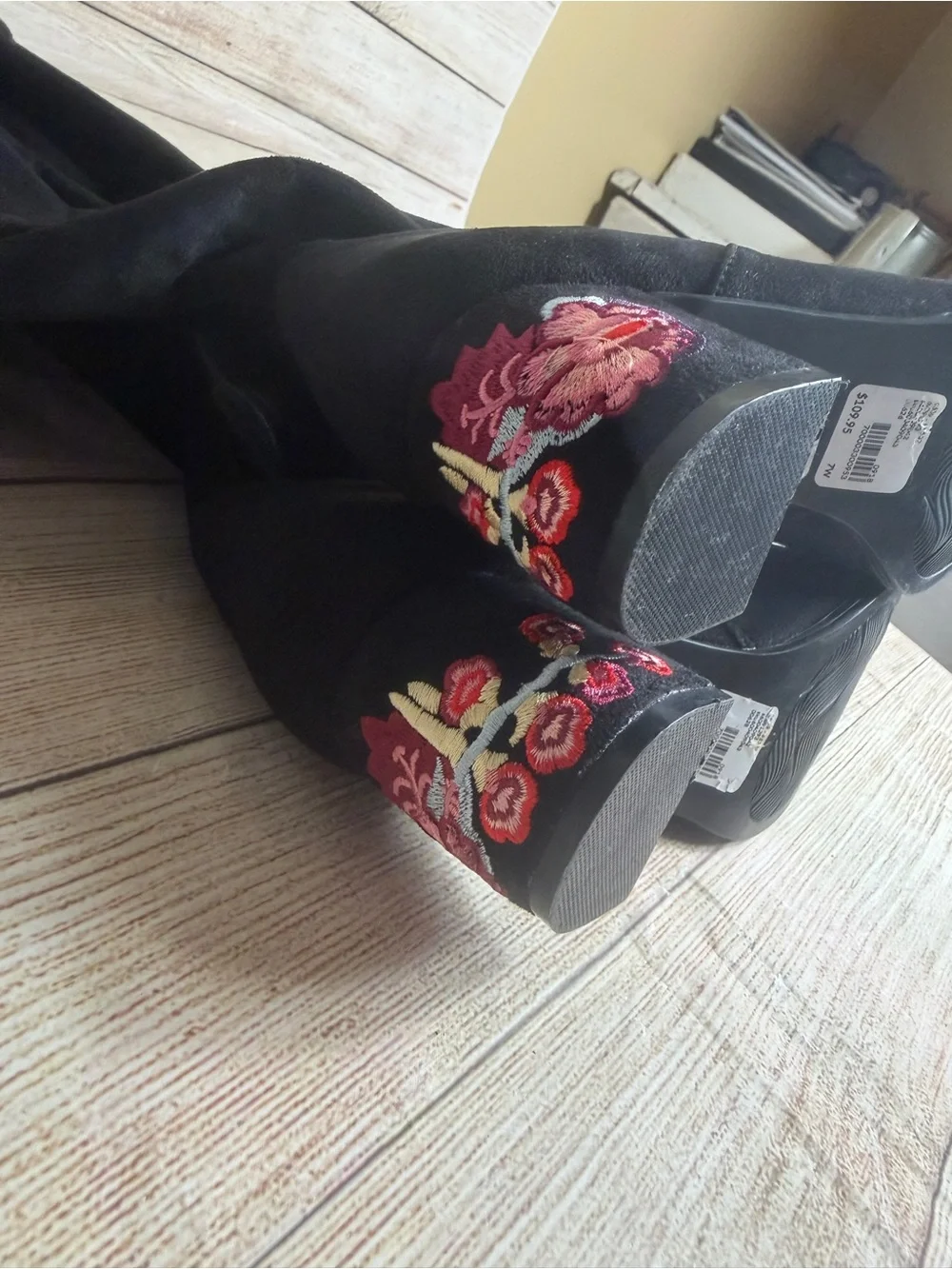 NWT Lane Bryant embroidered block heel over the knee. 7W 7 wide wide calf
